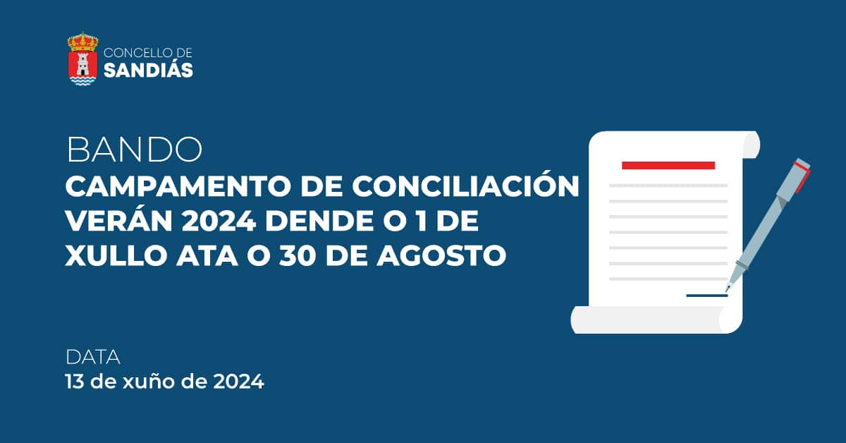 Campamento de conciliación verán 2024 – Concello de Sandiás