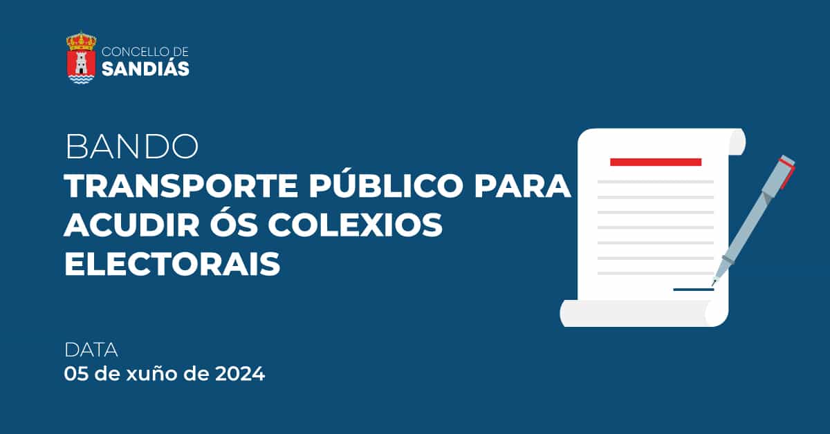 Transporte público para acudir ós colexios electorais – Concello de Sandiás