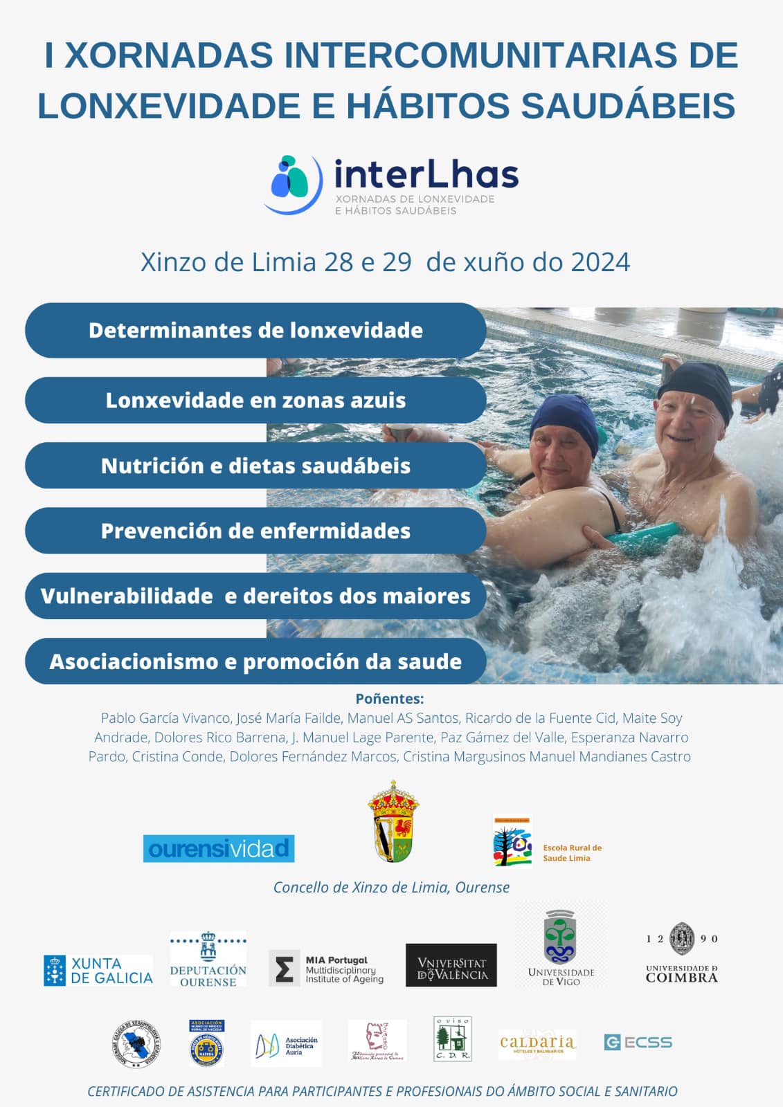 Xinzo lidera a conversa sobre lonxevidade coa celebración das I Xornadas de Lonxevidade e Hábitos Saudábeis