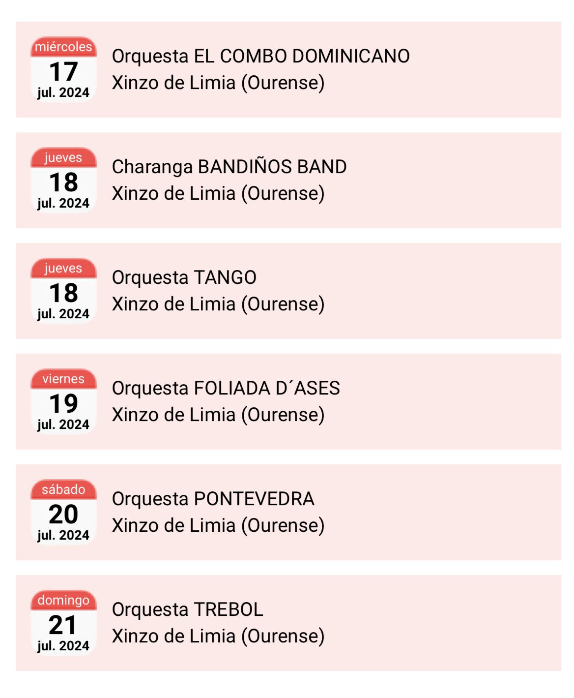 Aquí están las orquestas confirmadas para las fiestas de Santa Mariña