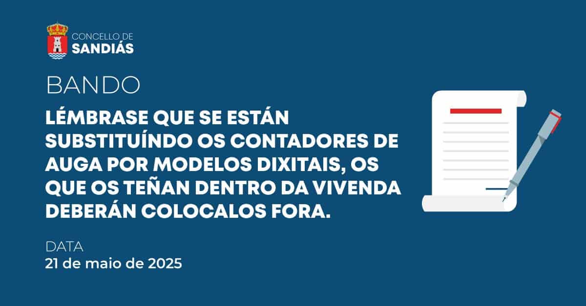 BANDO: Cambio de contadores de auga