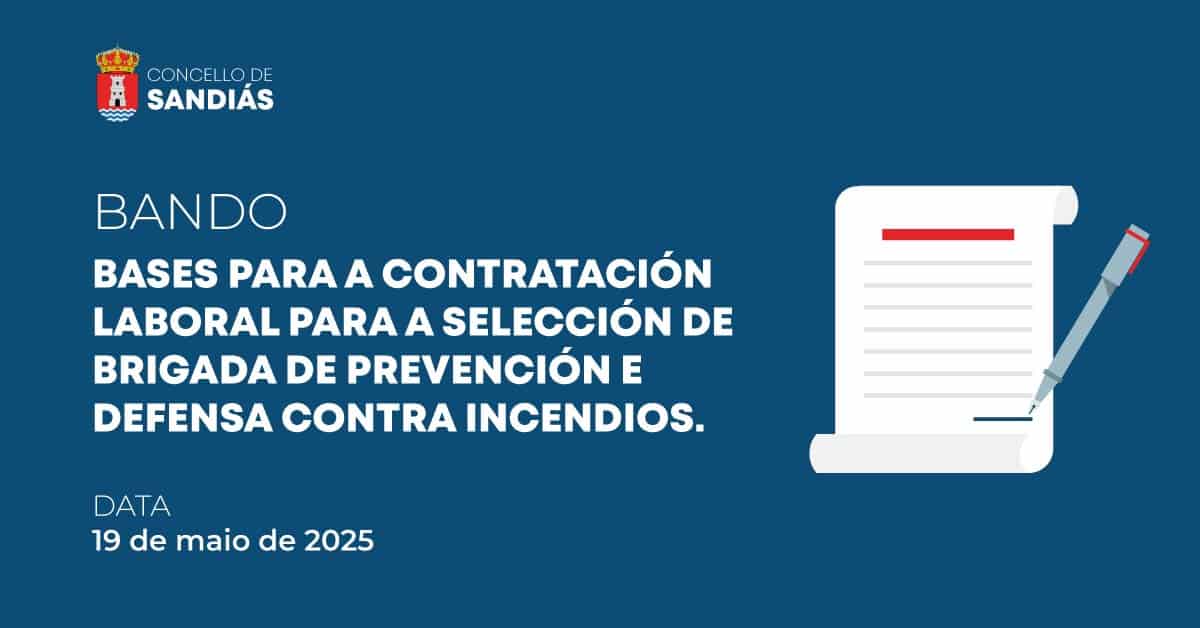 Bases para a contratación laboral para a selección da brigada de prevención e defensa contra incendios