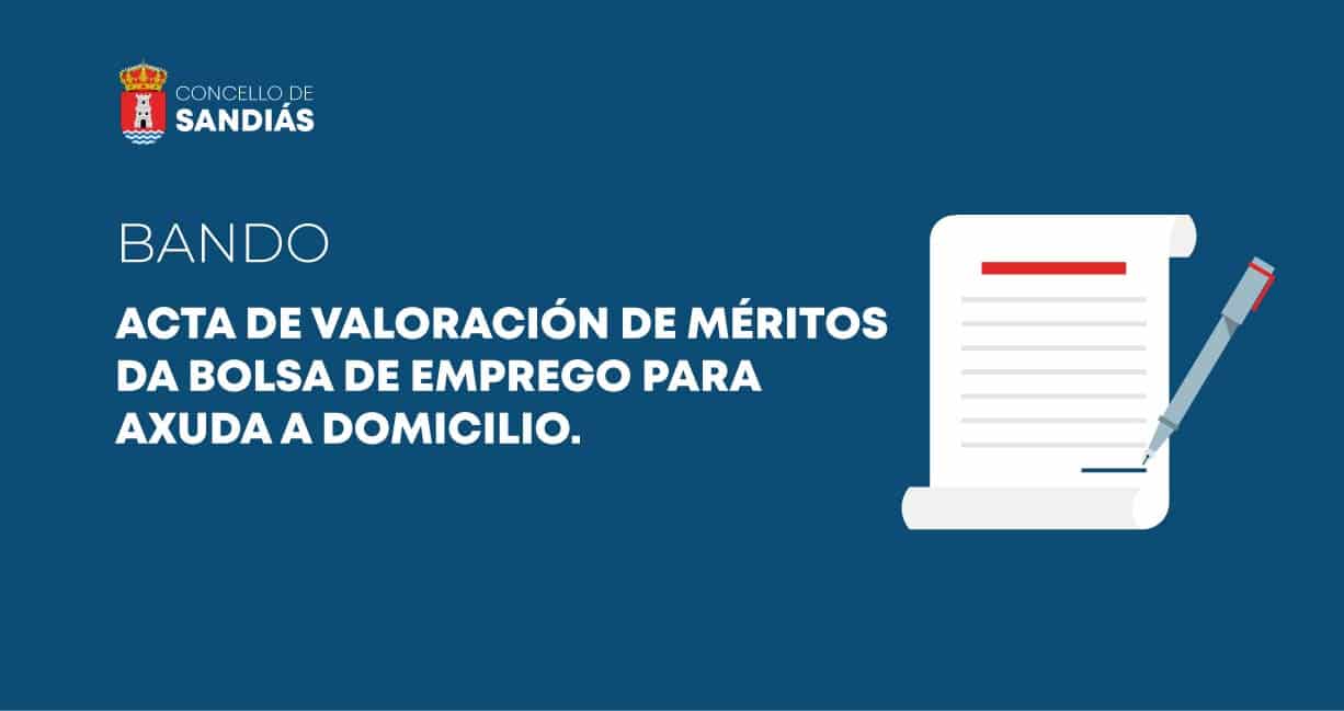 Publicación da acta de valoración de méritos da bolsa de axuda a domicilio
