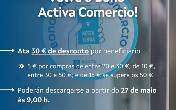 Nova edición do Bono Activa Comercio na Galicia