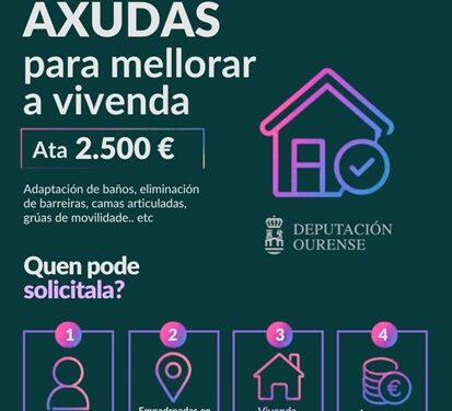 Axudas da Deputación de Ourense para a adaptación de vivendas de persoas maiores