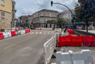 Cortes de tráfico en Xinzo polo asfaltado da N-525