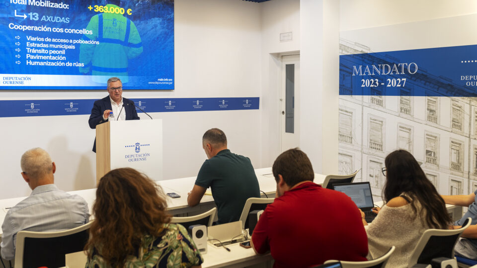 A Deputación de Ourense destina máis de 360.000 euros a infraestruturas en 13 concellos