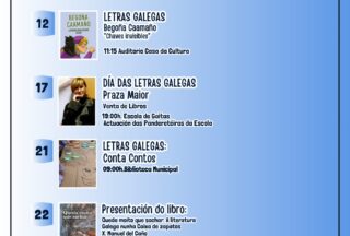 Xinzo celebra as Letras Galegas con catro citas centrais de literatura e tradición
