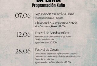 Programación musical da Agrupación Musical da Limia para o mes de xuño