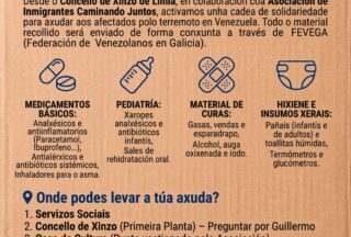 Xinzo de Limia activa unha campaña de recollida de axuda para os damnificados polo terremoto en Venezuela