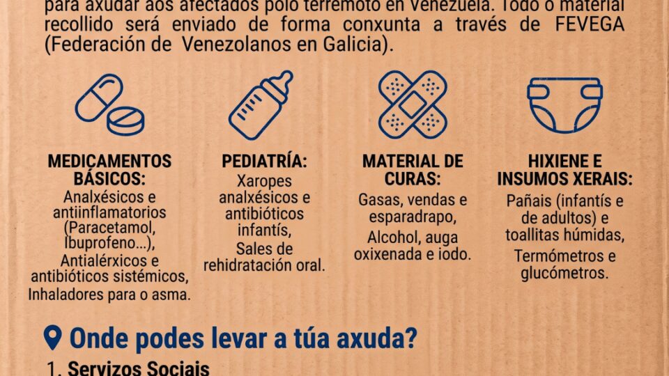 Xinzo de Limia activa unha campaña de recollida de axuda para os damnificados polo terremoto en Venezuela