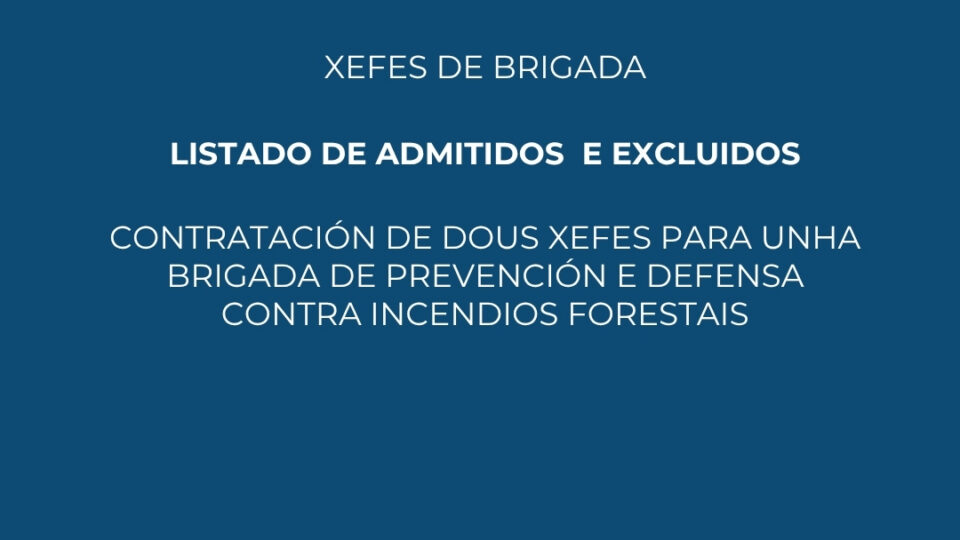 Anuncio: Listado admitidos-excluidos. Contratación de dous Xefes de Brigada Forestal