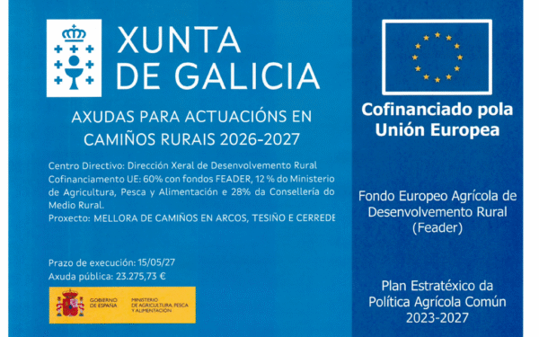 Axudas para actuacións en camiños rurais 2026-2027