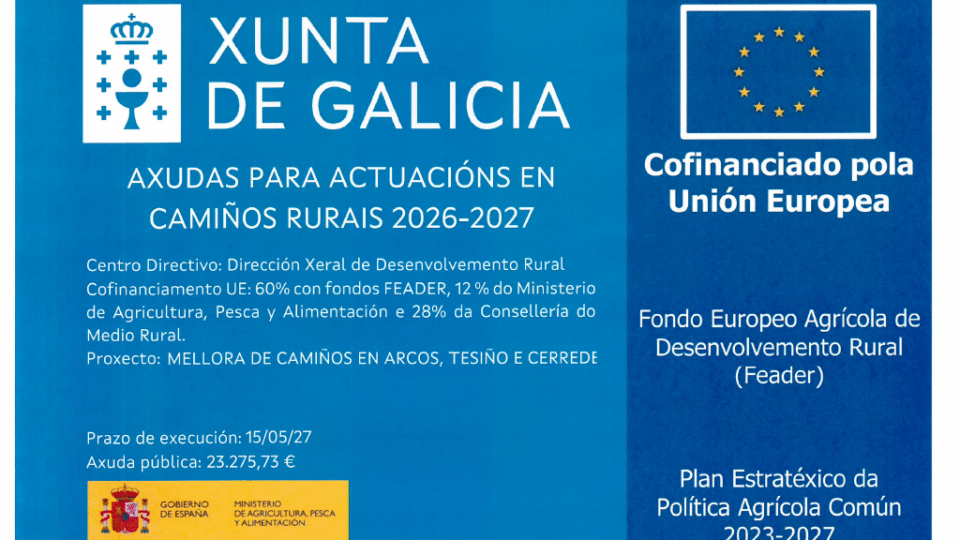 Axudas para actuacións en camiños rurais 2026-2027