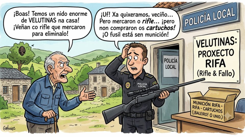A Policía Local non pode retirar niños de velutina por falta de munición