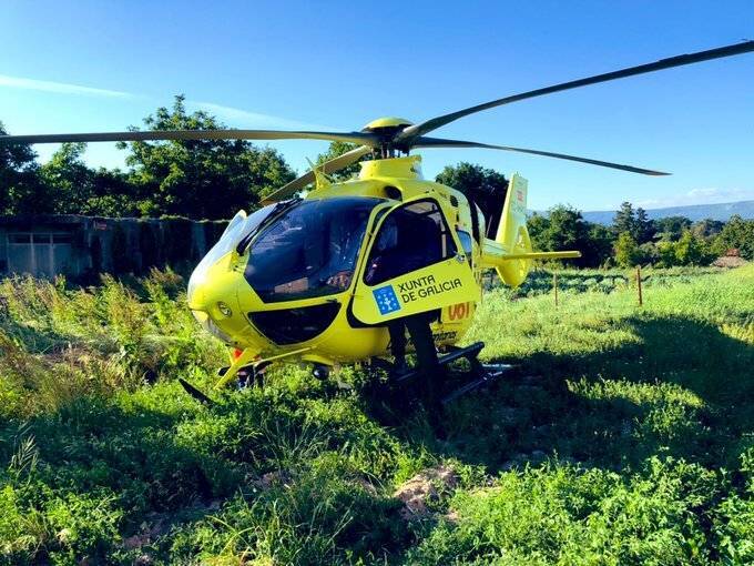 Un motorista ferido grave nun accidente en Xinzo de Limia