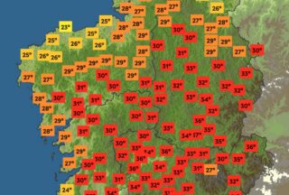 Alerta vermella por calor extrema este martes en Ourense e Pontevedra