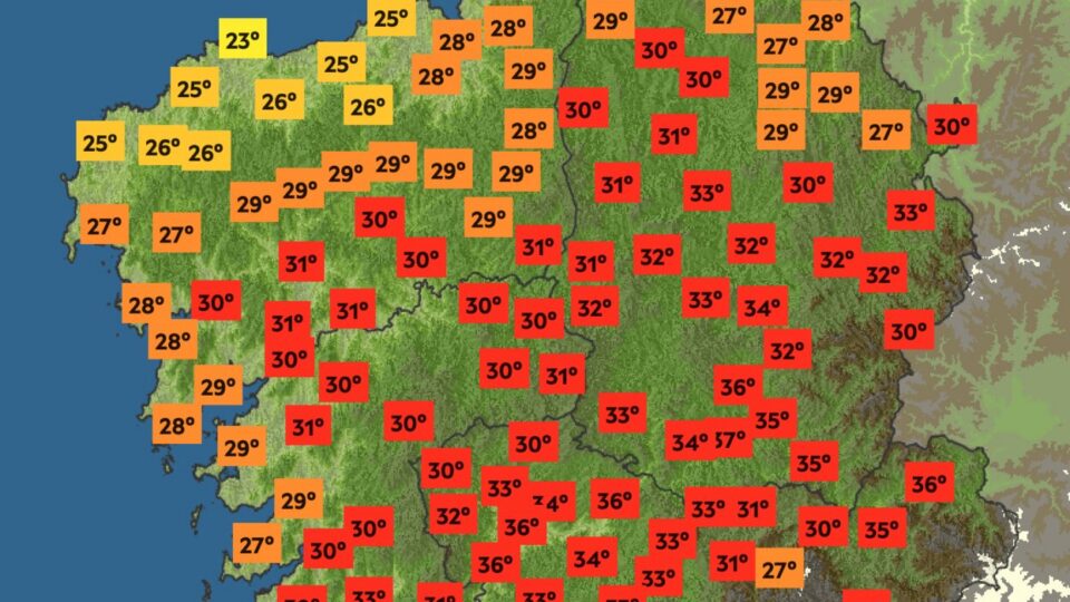 Alerta vermella por calor extrema este martes en Ourense e Pontevedra