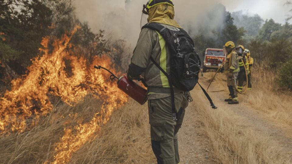Incendio forestal en Baltar: 95 hectáreas queimadas tras un lume intencionado