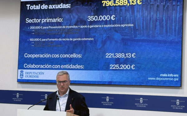 A Deputación de Ourense lanza axudas de 350.000 euros para agricultores e gandeiros