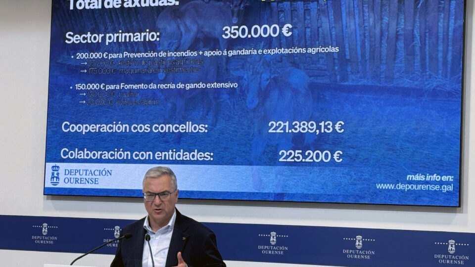 A Deputación de Ourense lanza axudas de 350.000 euros para agricultores e gandeiros