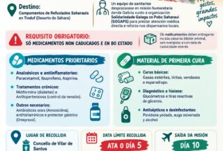 Vilar de Santos recolle medicamentos e material sanitario para os campamentos saharauís