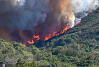 El fuego forestal en Calvos de Randín supera las 140 hectáreas afectadas y moviliza un amplio dispositivo aéreo y terrestre | NOTICIAS XINZO