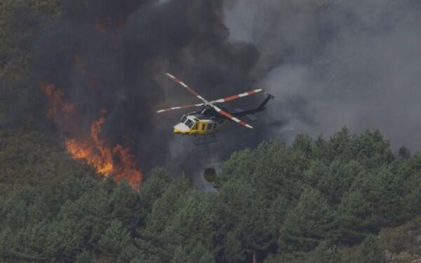 Un incendio arrasa 350 hectáreas en Calvos de Randín e convértese no maior do ano en Ourense