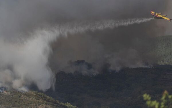 Extinguido o incendio de Calvos de Randín tras calcinar máis de 500 hectáreas