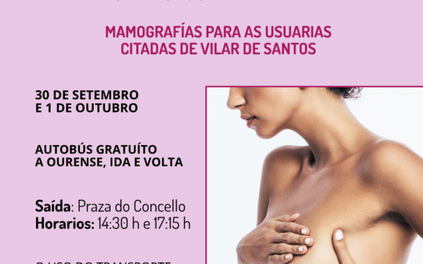 Programa Galego de Detección Precoz do Cancro de Mama para o Concello de Vilar de Santos