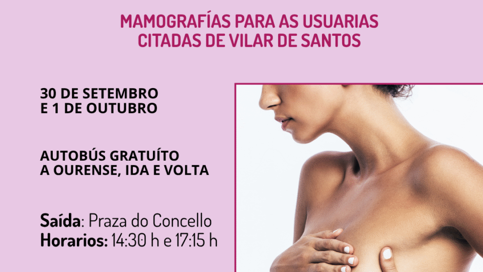 Programa Galego de Detección Precoz do Cancro de Mama para o Concello de Vilar de Santos