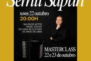 O acordeonista mundial Serhii Sapun ofrecerá un concerto e clases en Xinzo