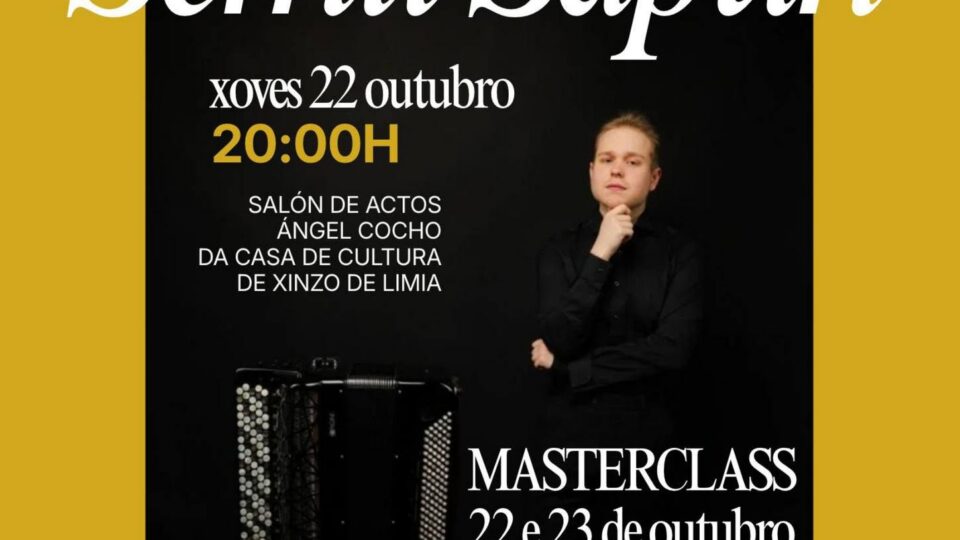 O acordeonista mundial Serhii Sapun ofrecerá un concerto e clases en Xinzo