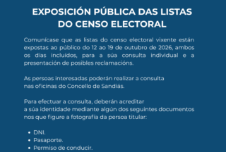 Exposición pública das listas do censo electoral