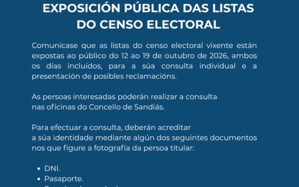 Exposición pública das listas do censo electoral