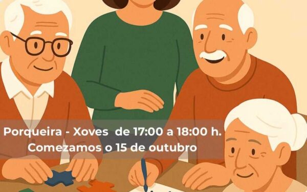 Porqueira organiza obradoiros de memoria para maiores a partir do 15 de outubro