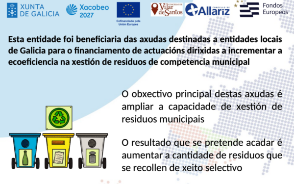 Vilar de Santos e Allariz reciben unha axuda para mellorar a xestión dos residuos municipais
