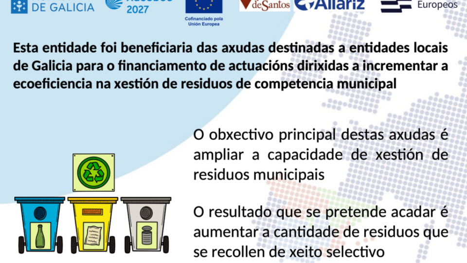Vilar de Santos e Allariz reciben unha axuda para mellorar a xestión dos residuos municipais