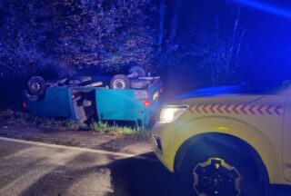 Accidente de tráfico sen feridos na N-525 ao seu paso por Sandiás