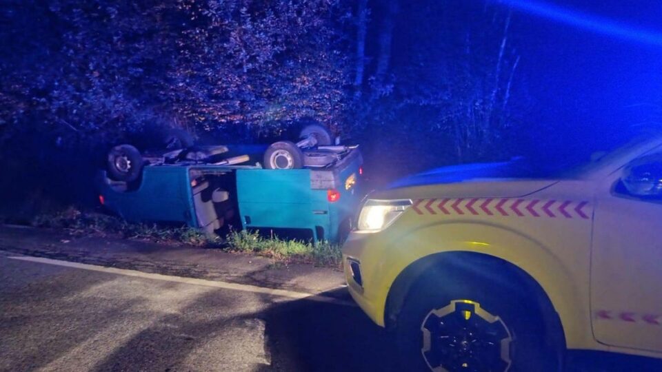 Accidente de tráfico sen feridos na N-525 ao seu paso por Sandiás